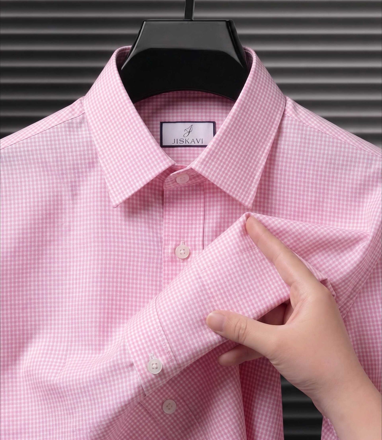 Blossom Pink Micro Gingham Check Slim Fit Shirt