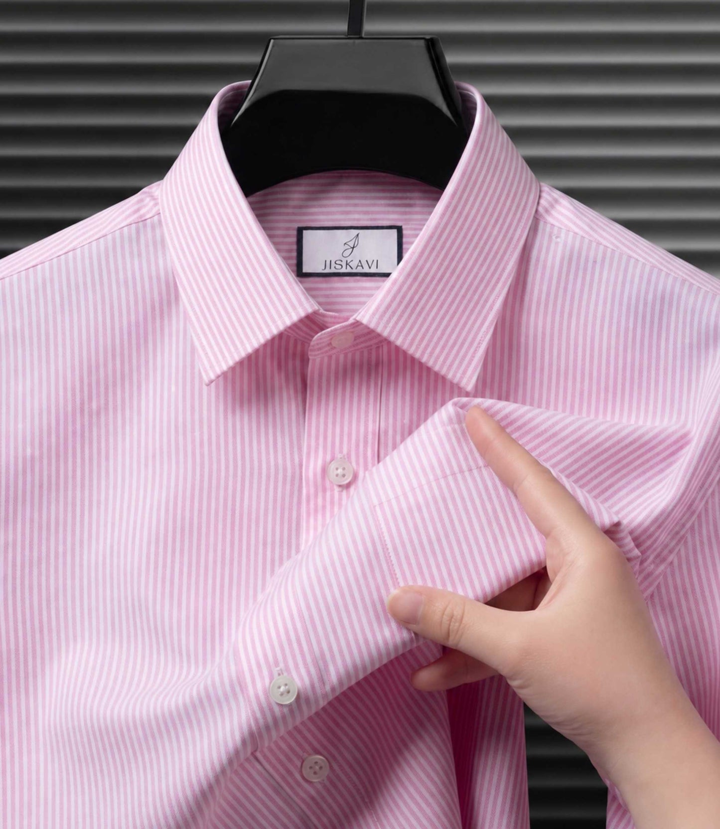 Candy Pink Vertical Stripe Slim Fit Shirt