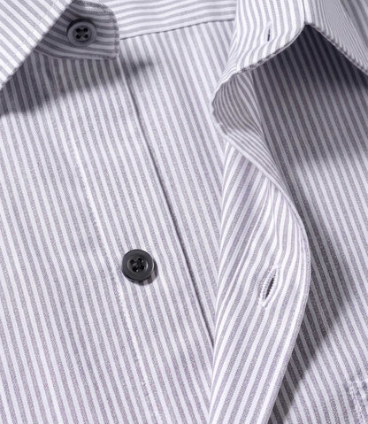 Steel Grey Vertical Stripe Slim Fit Shirt