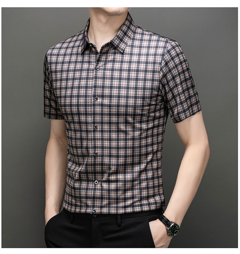 Sandstone Heritage Plaid Slim Fit Half Sleeve Shirt