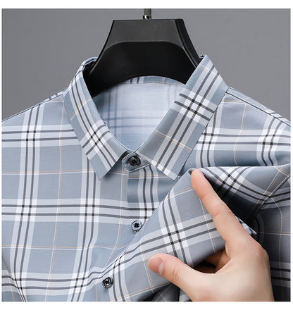 Slate Grey Heritage Plaid Slim Fit Half Sleeve Shirt