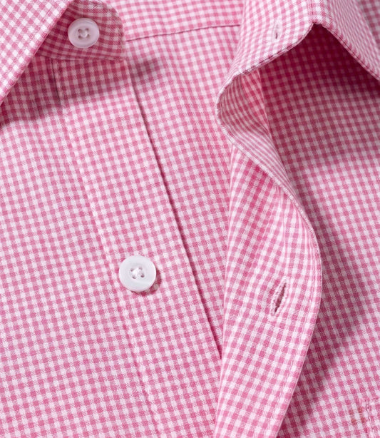 Blossom Pink Micro Gingham Check Slim Fit Shirt