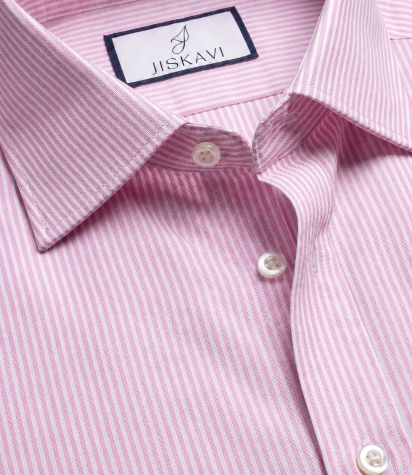 Candy Pink Vertical Stripe Slim Fit Shirt