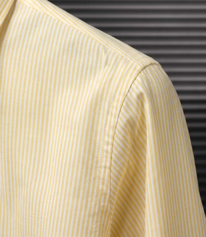 Sunshine Yellow Vertical Stripe Slim Fit Shirt