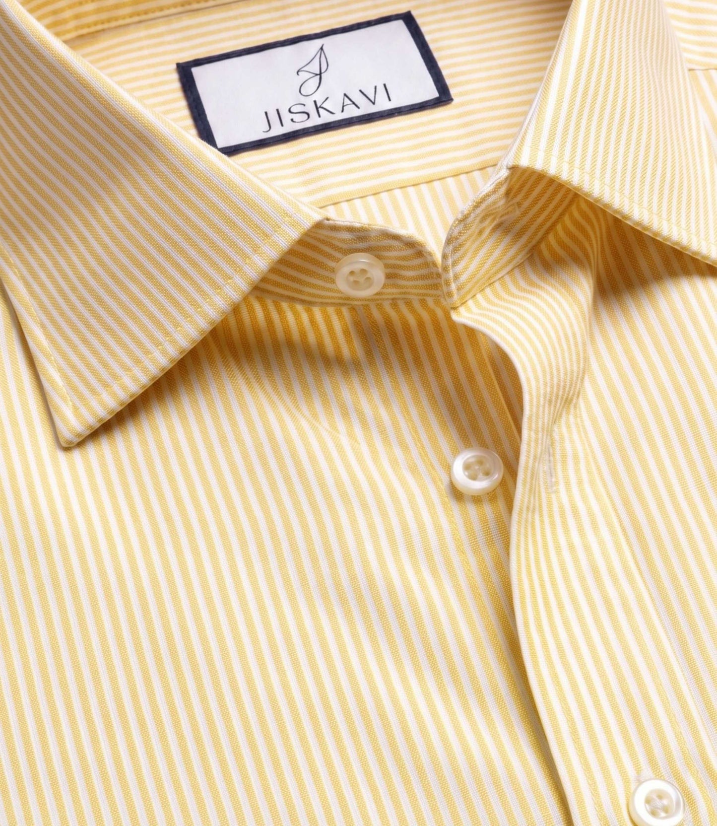Sunshine Yellow Vertical Stripe Slim Fit Shirt