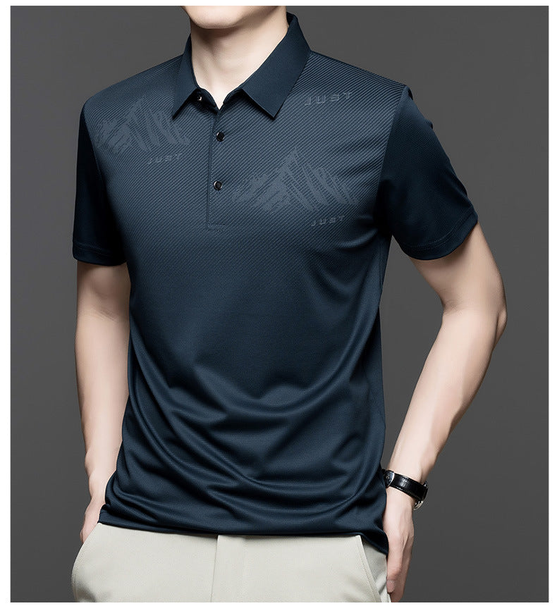 Deep Teal Tonal Graphic Imported Cotton Polo T-Shirt