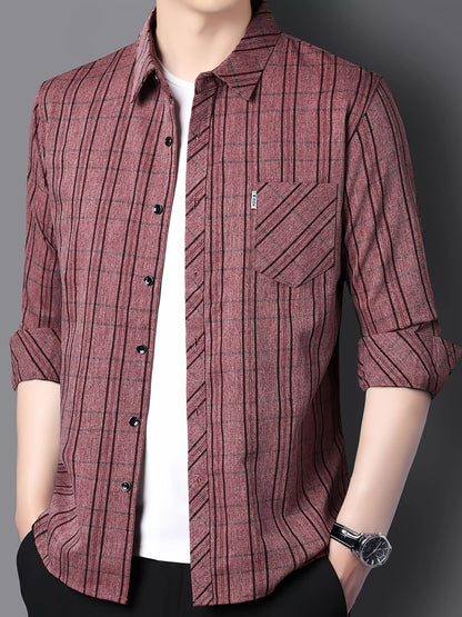 Jiskavi Deep Wine Melange Casual Shirt – Open Layer Style