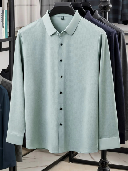 Jiskavi Sage Mint Relaxed Fit Shirt – Full Front Hanger View