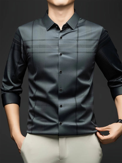 Jiskavi Slate Charcoal Relaxed Fit Plaid Shirt – Full Body Model