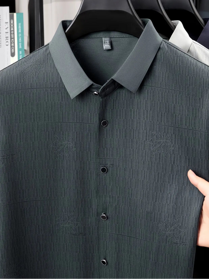 Jiskavi Men's Slate Teal Emboss Shirt Full Front View